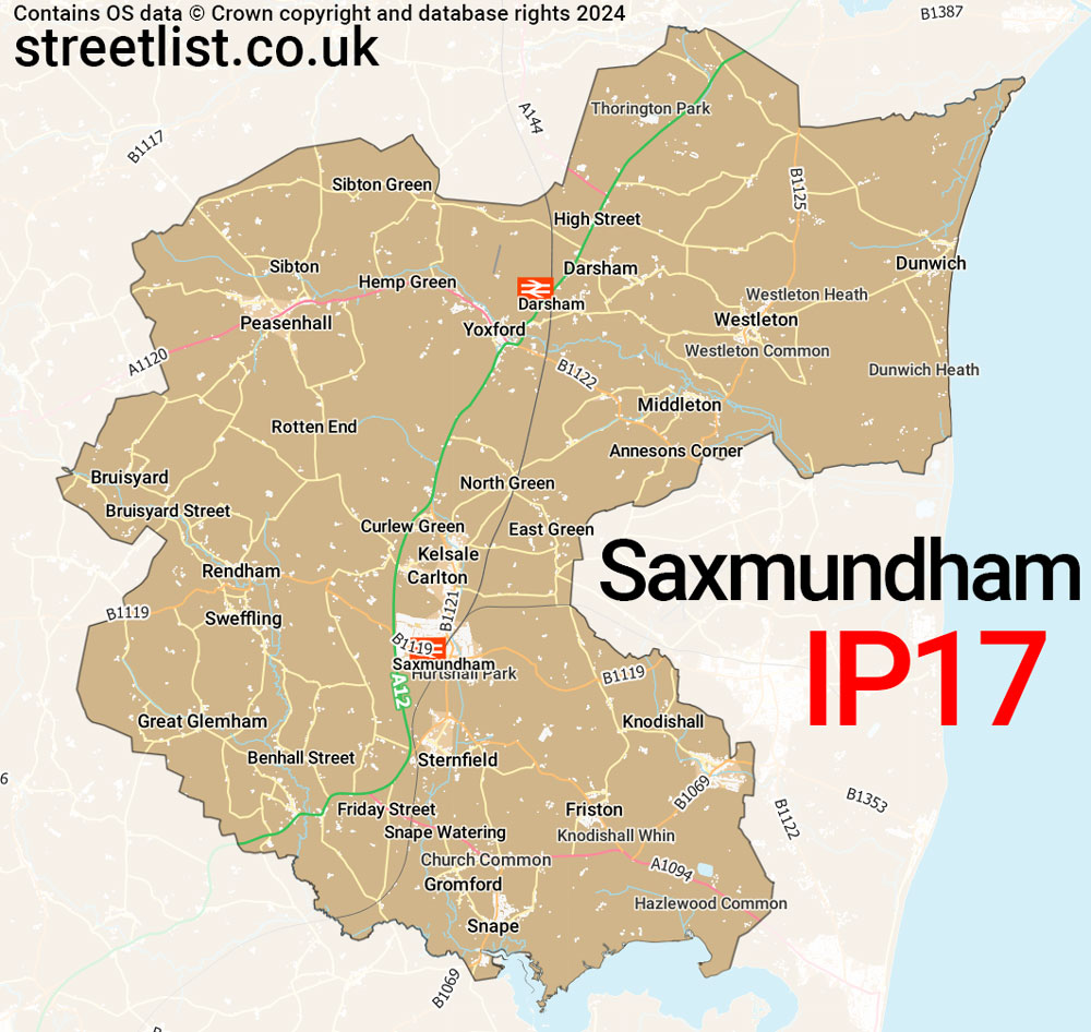 Map of the IP17 postcode