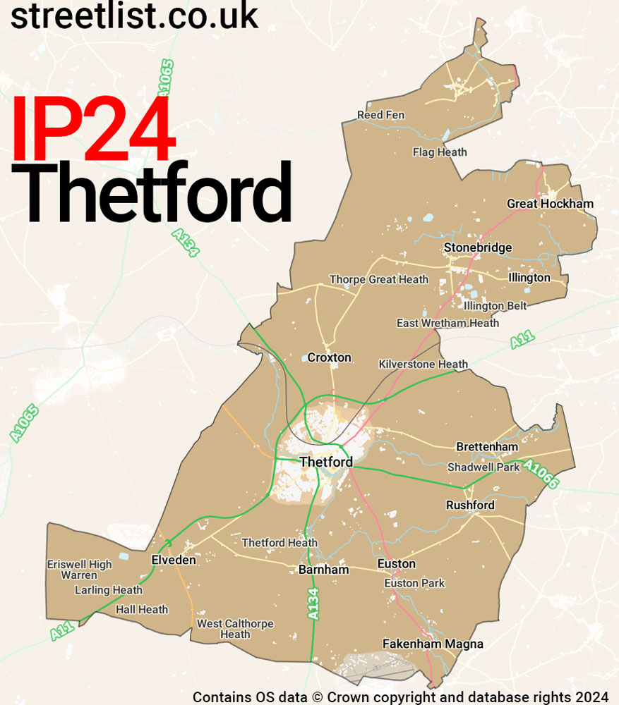 Map of the IP24 postcode