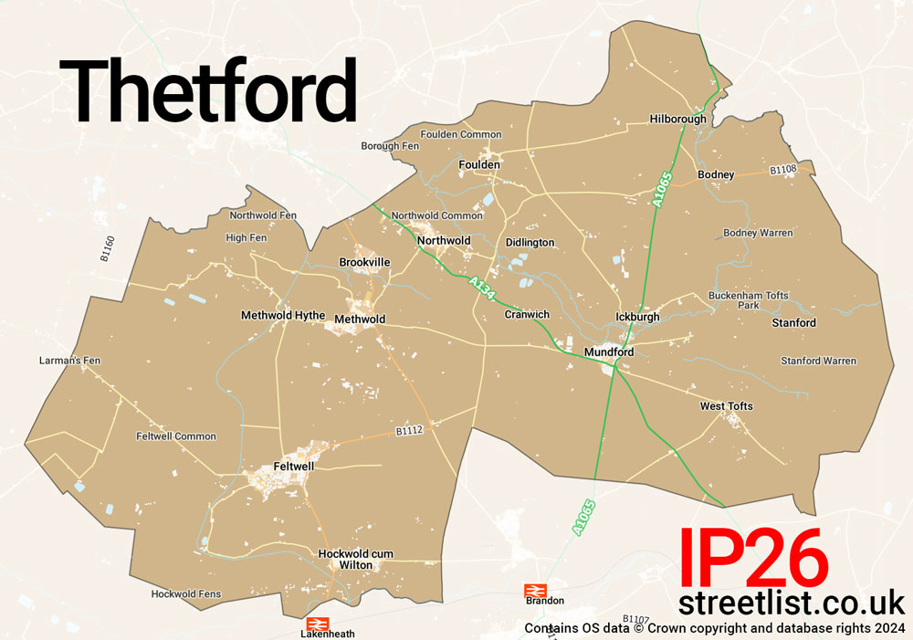 Map of the IP26 postcode