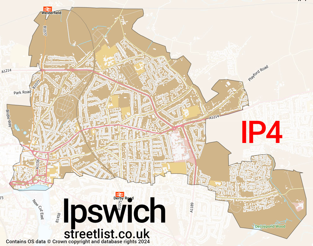 Map of the IP4 postcode