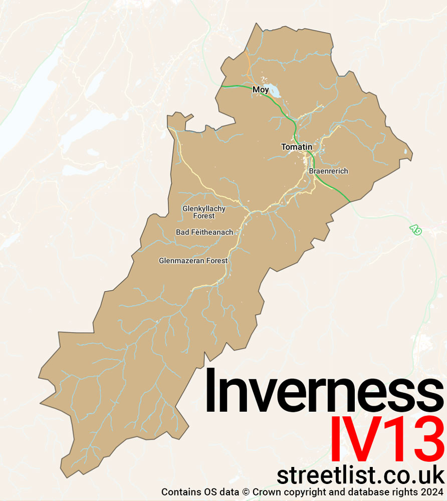 Map of the IV13 postcode