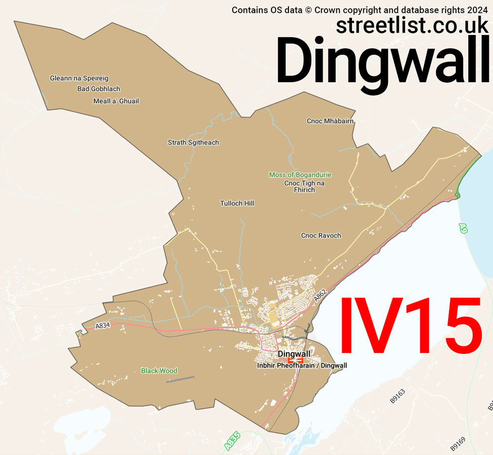 Map of the IV15 postcode