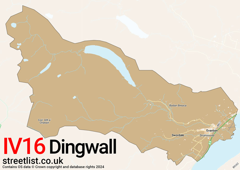 Map of the IV16 postcode