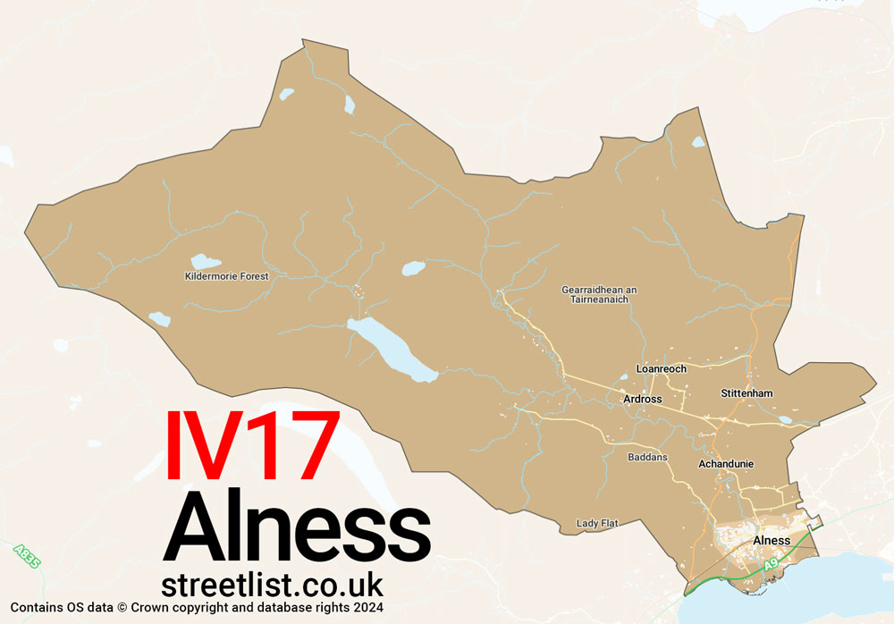 Map of the IV17 postcode