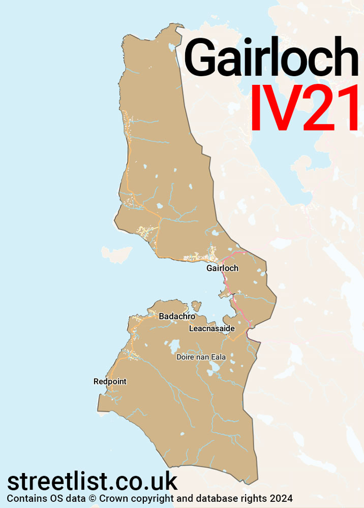 Map of the IV21 postcode