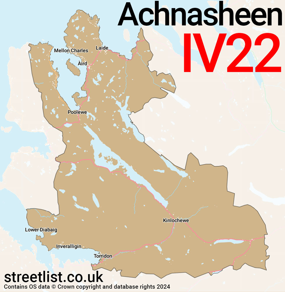 Map of the IV22 postcode