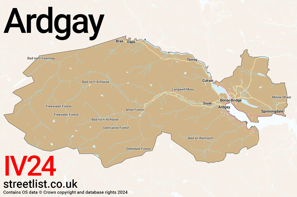 Map of the IV24 postcode