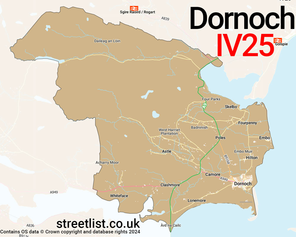 Map of the IV25 postcode