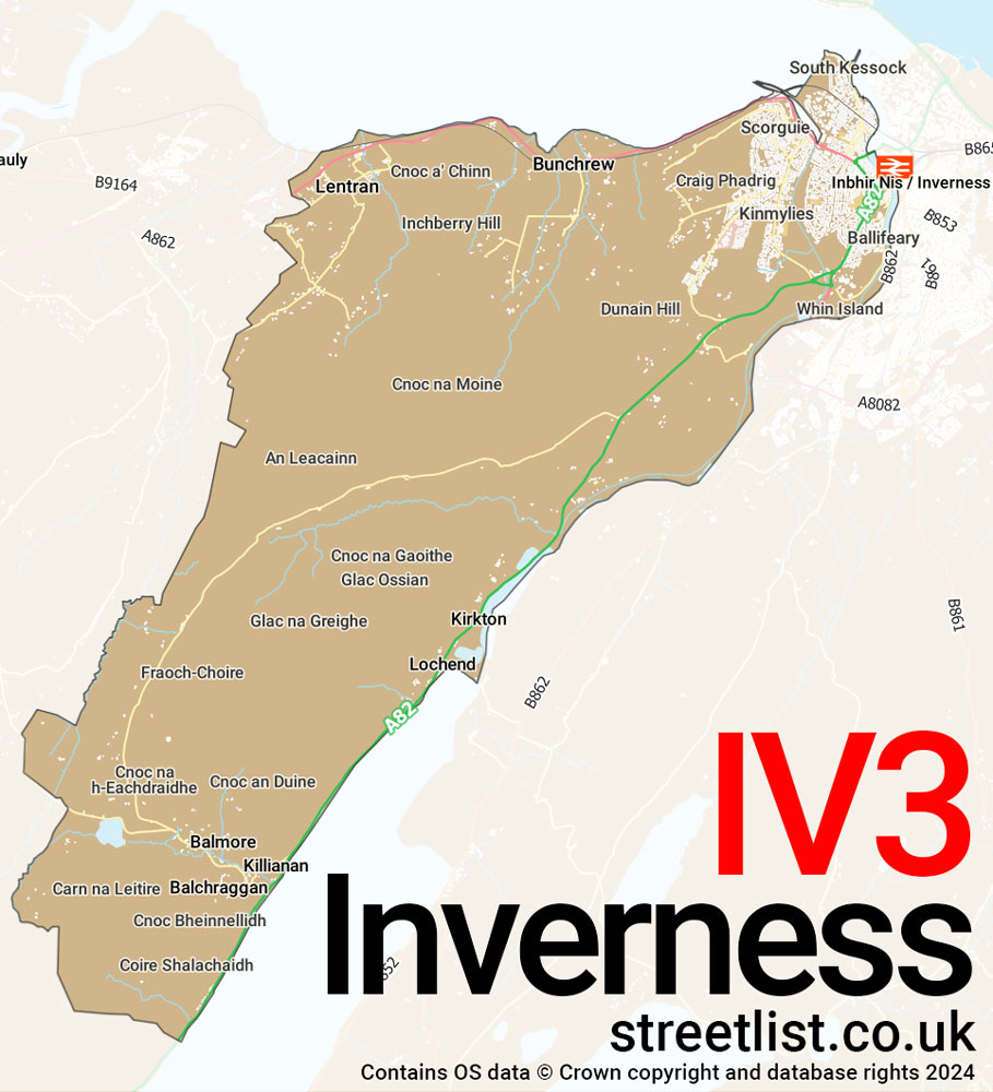 Map of the IV3 postcode