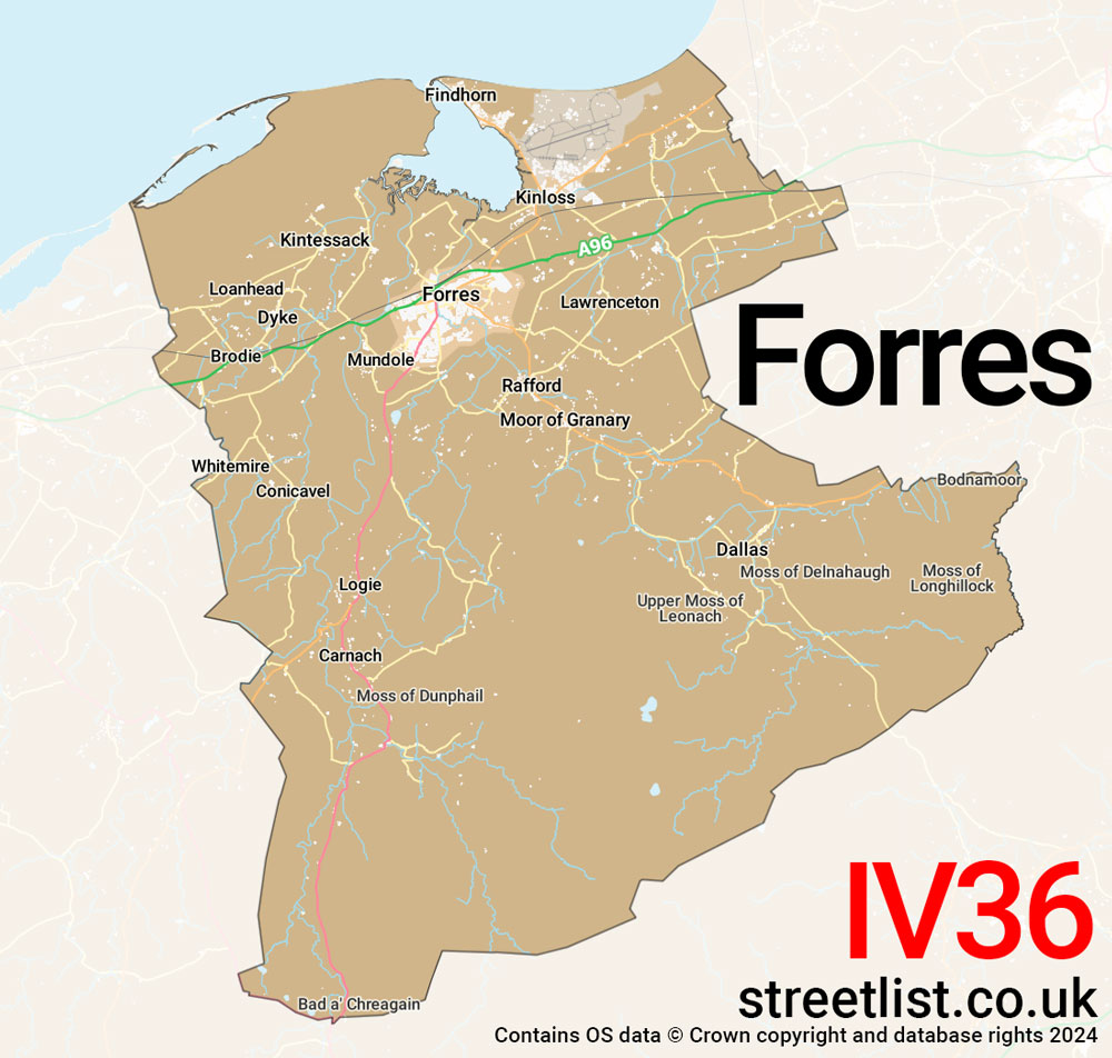 Map of the IV36 postcode