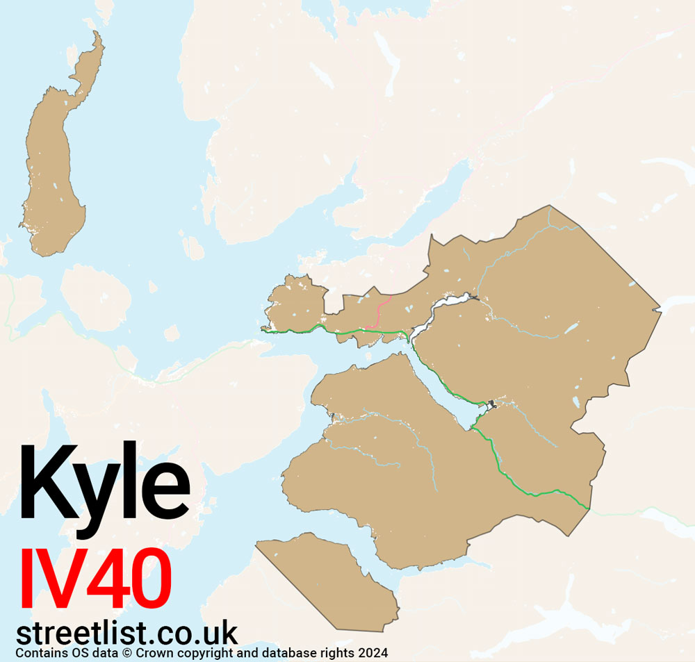 Map of the IV40 postcode