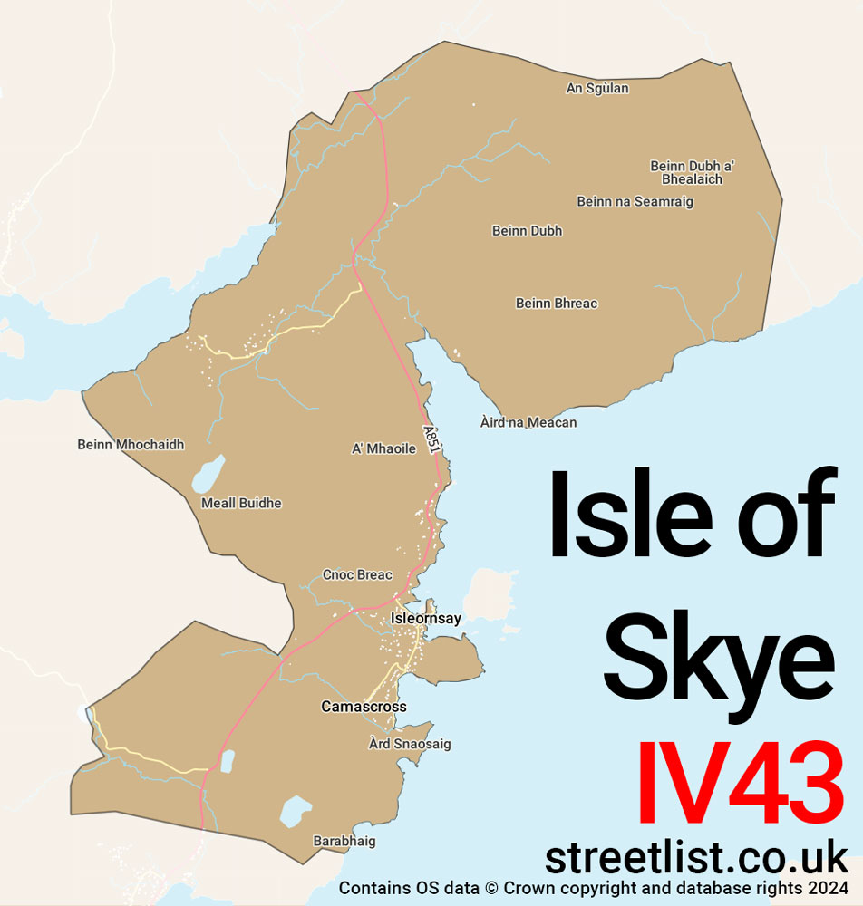 Map of the IV43 postcode