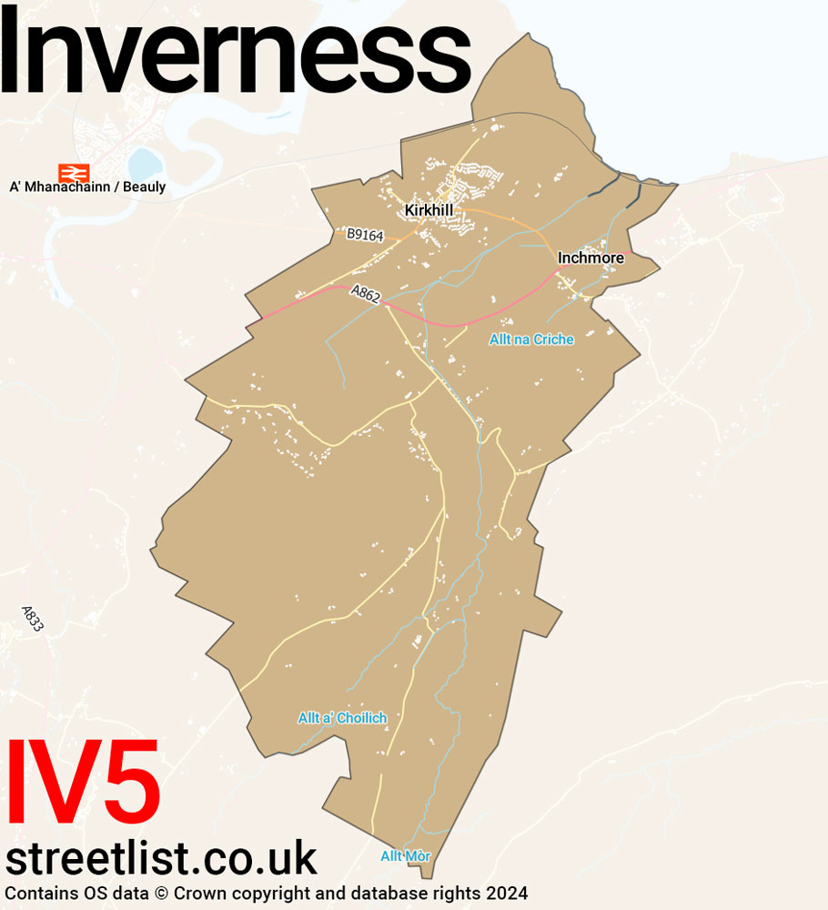 Map of the IV5 postcode