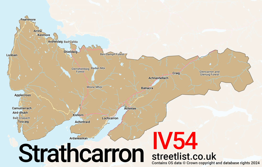 Map of the IV54 postcode