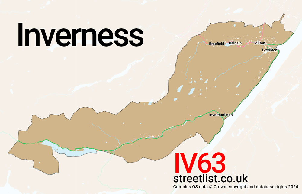 Map of the IV63 postcode