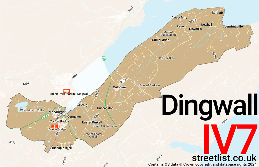 Map of the IV7 postcode