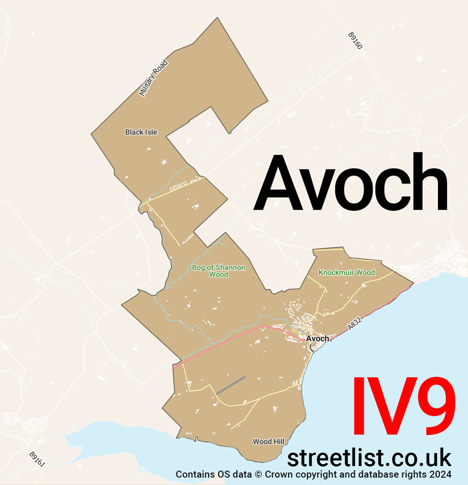 Map of the IV9 postcode