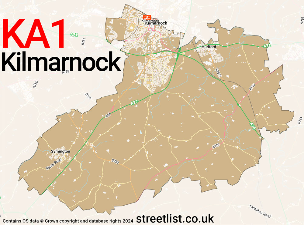 Map of the KA1 postcode