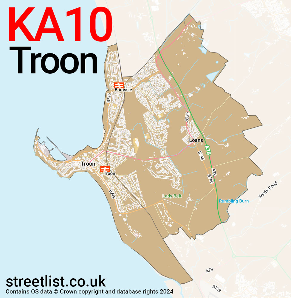 Map of the KA10 postcode