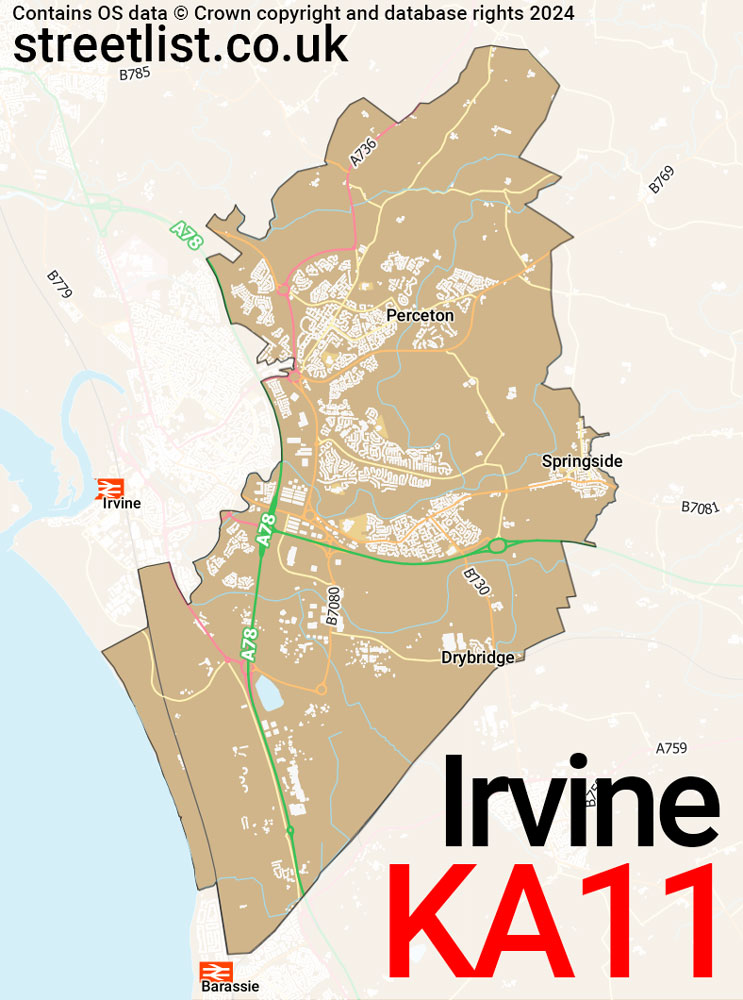 Map of the KA11 postcode