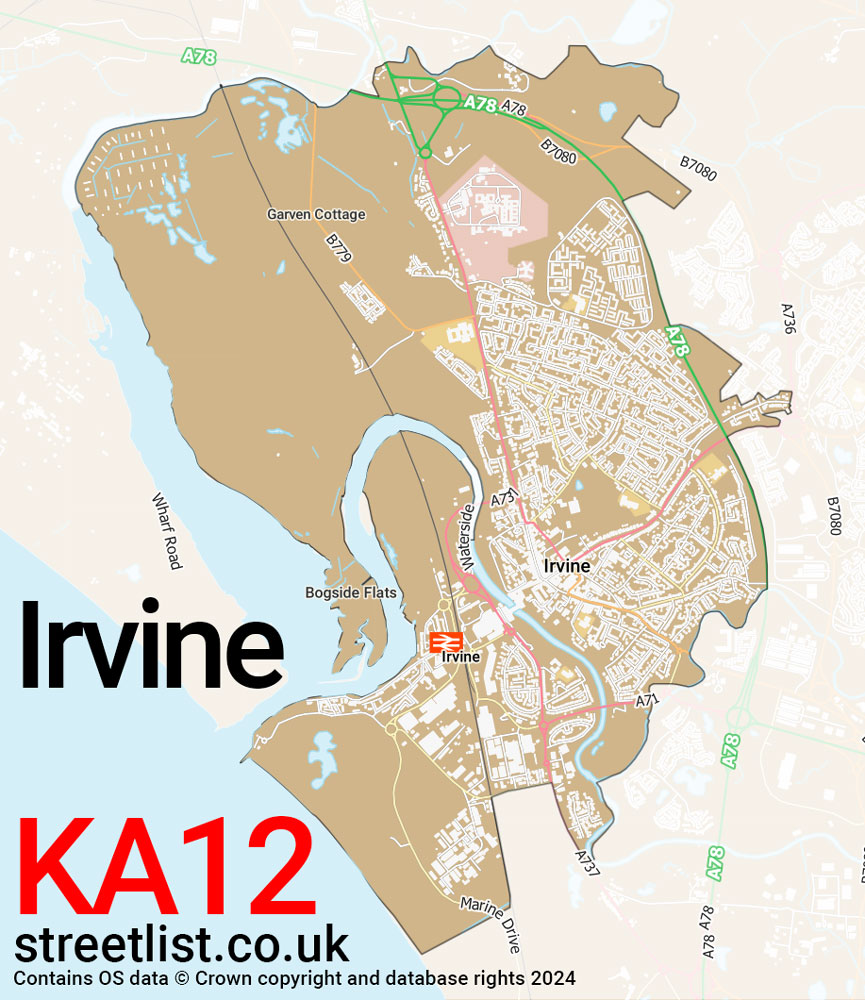 Map of the KA12 postcode