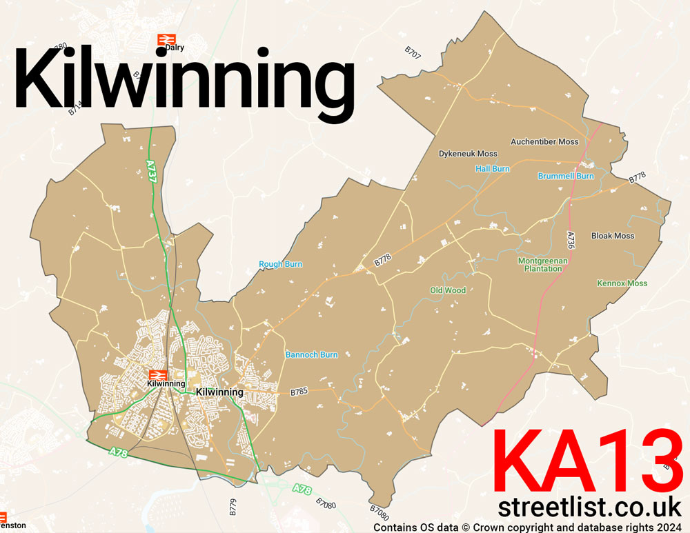 Map of the KA13 postcode