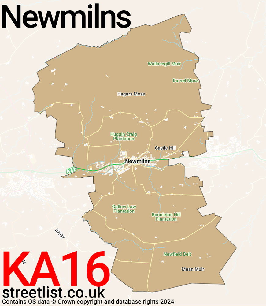 Map of the KA16 postcode