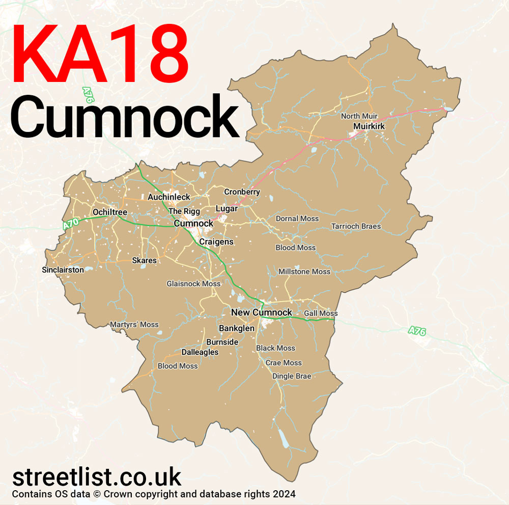 Map of the KA18 postcode