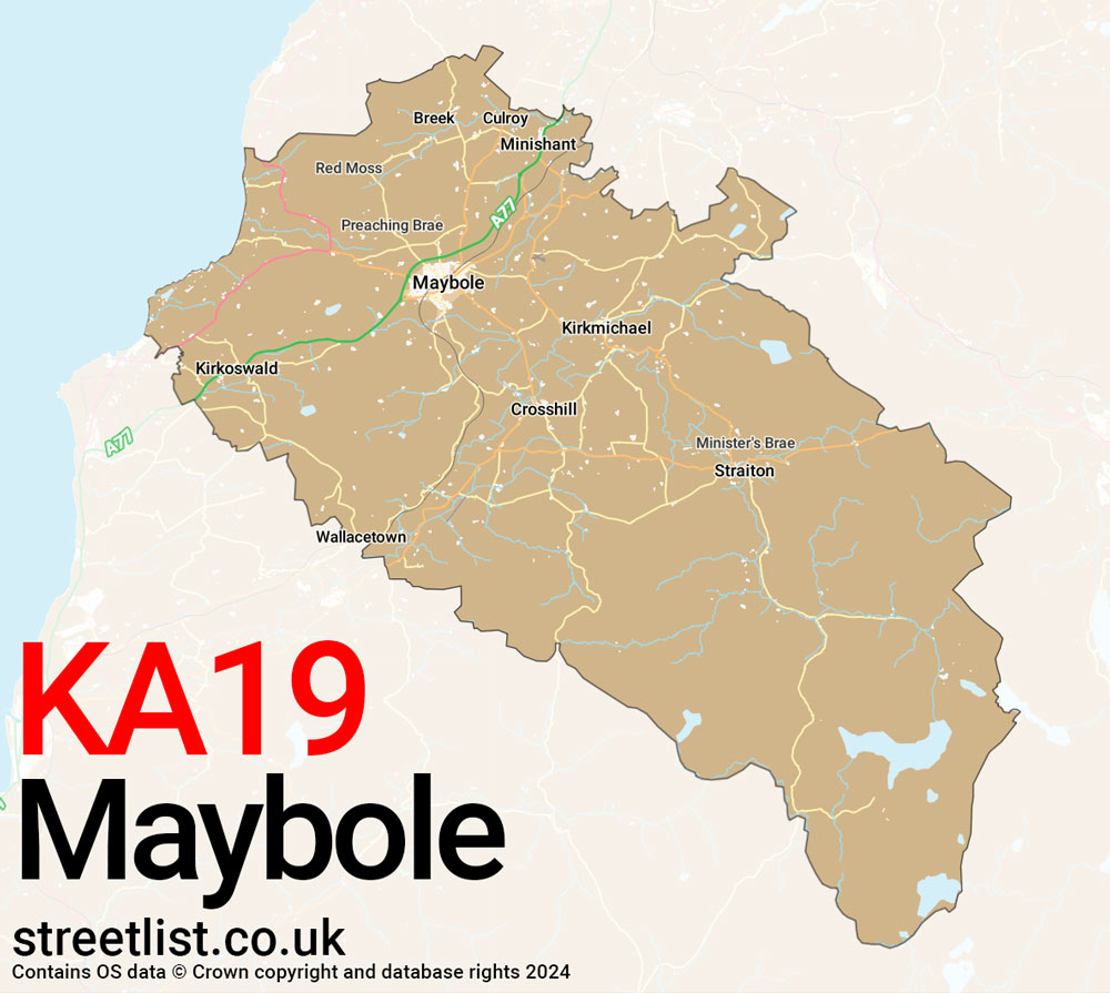 Map of the KA19 postcode