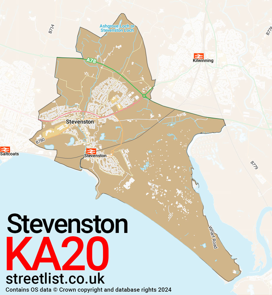 Map of the KA20 postcode