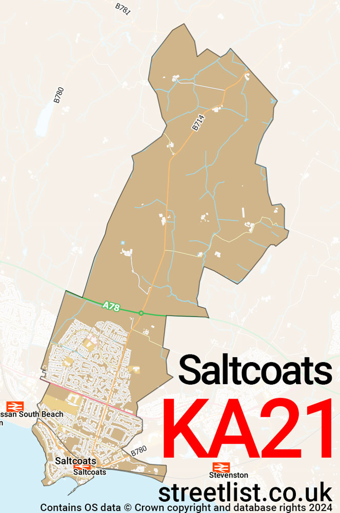 Map of the KA21 postcode