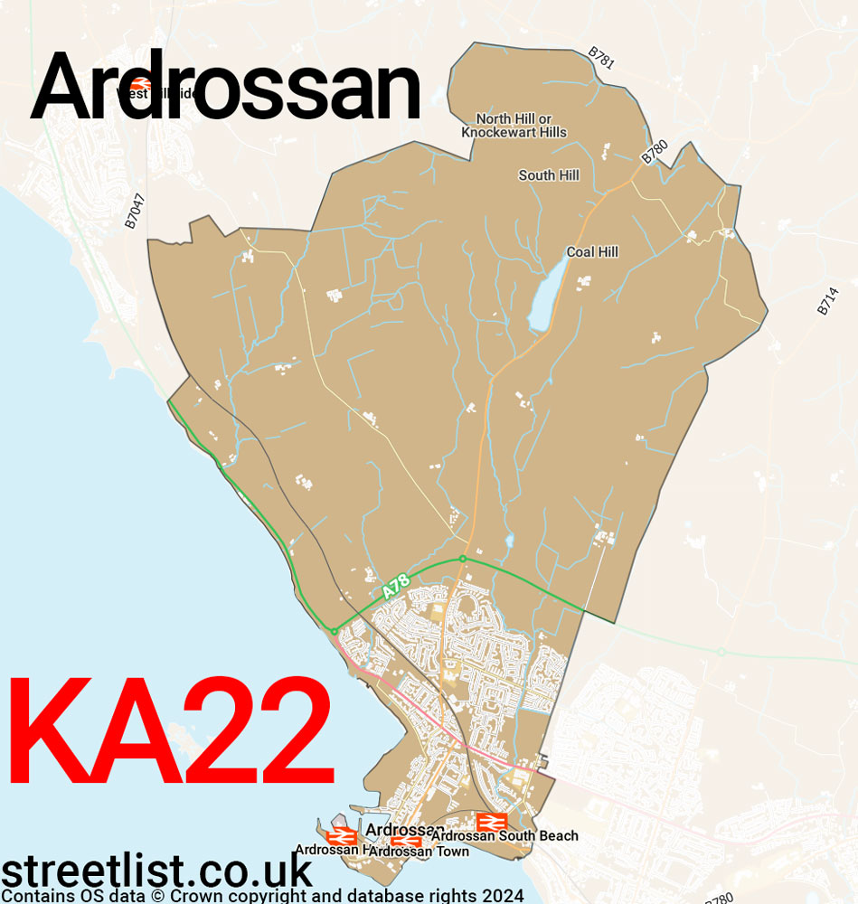 Map of the KA22 postcode