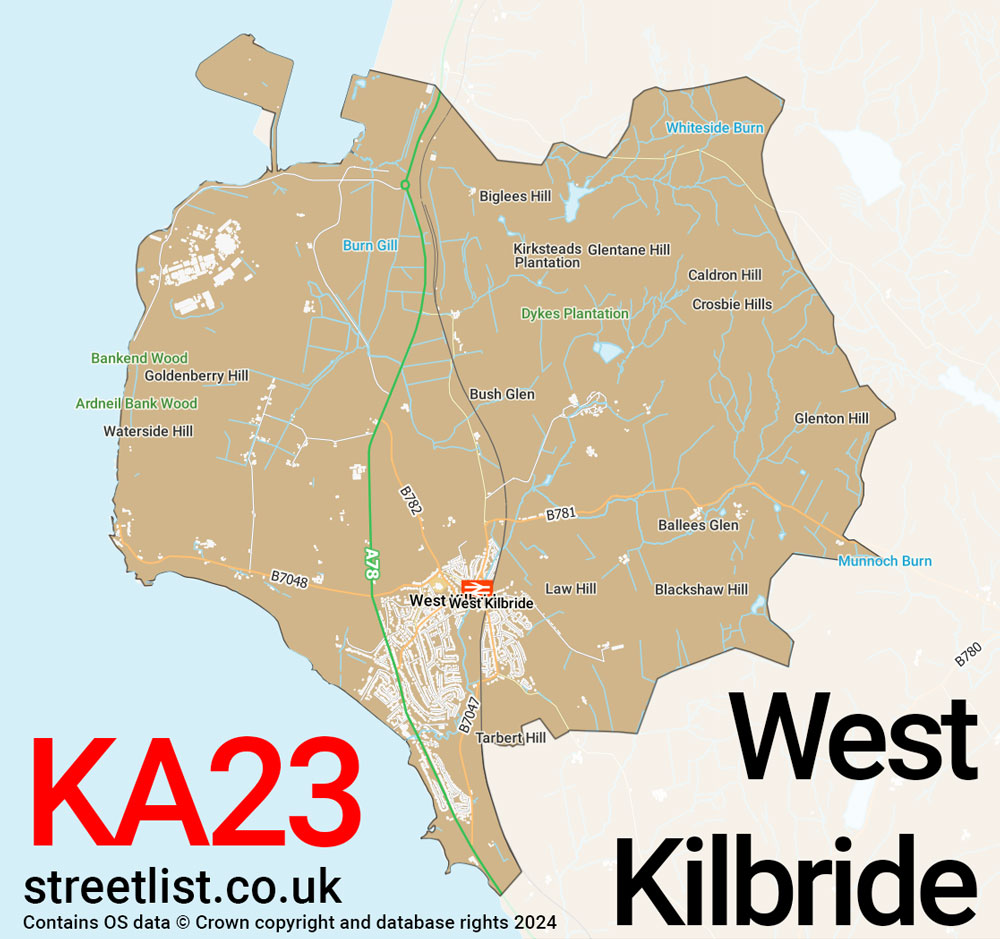 Map of the KA23 postcode