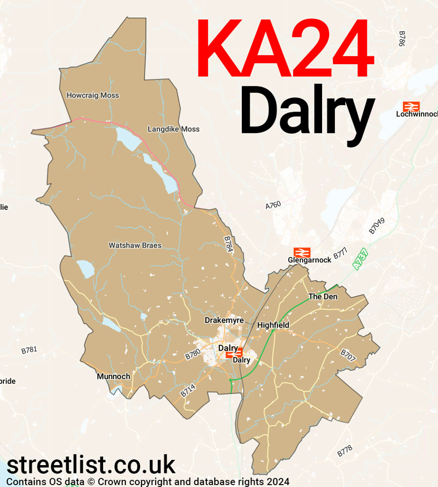 Map of the KA24 postcode