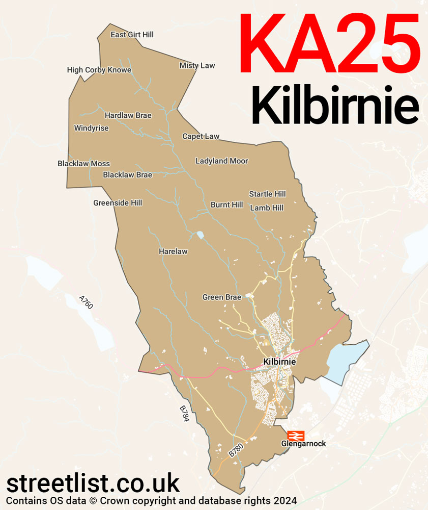 Map of the KA25 postcode