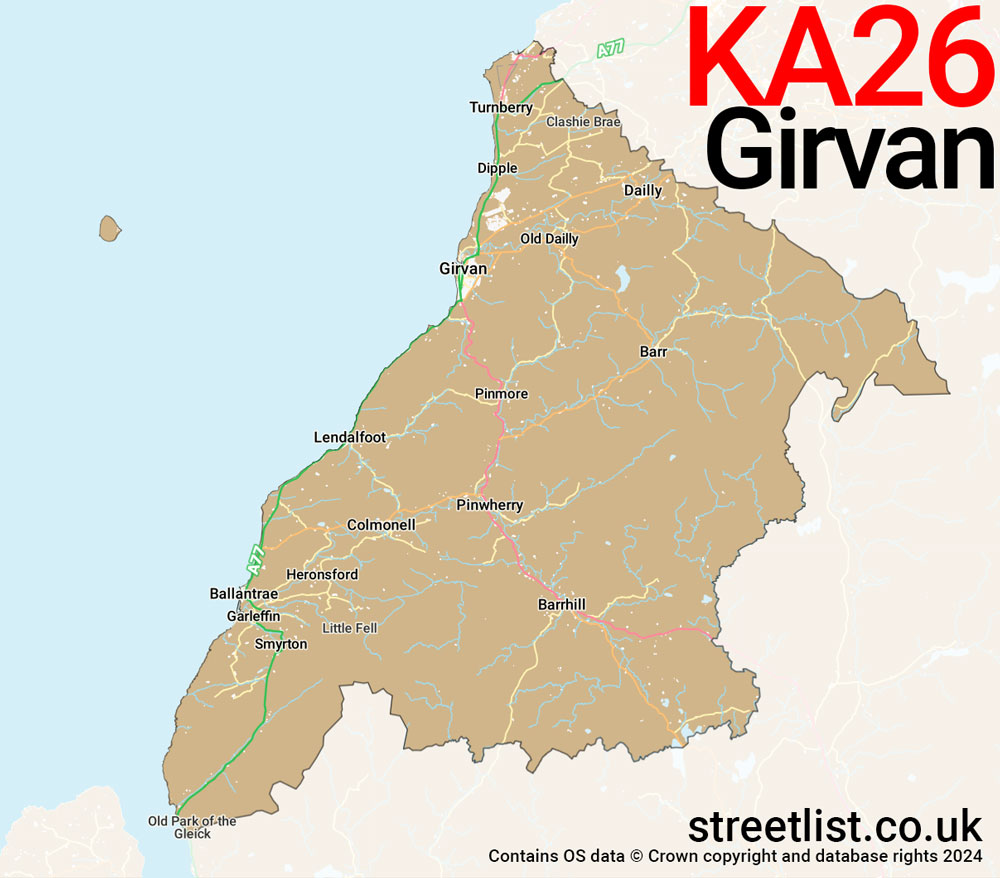 Map of the KA26 postcode