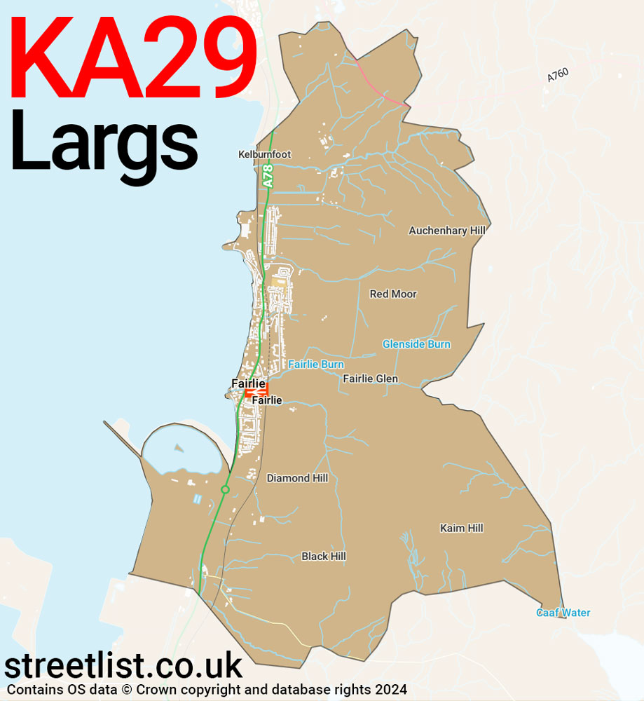 Map of the KA29 postcode