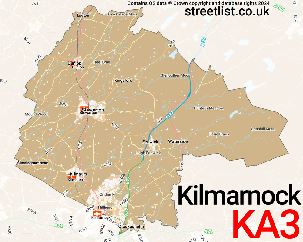 Map of the KA3 postcode