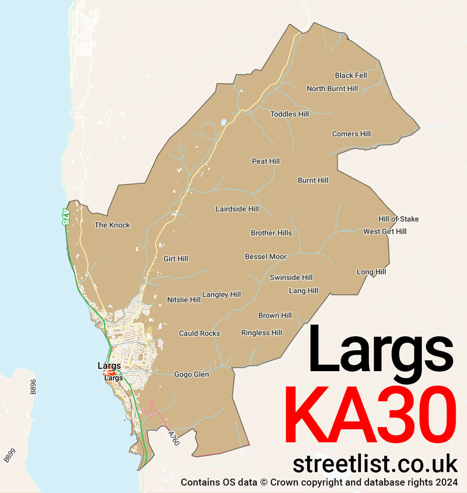 Map of the KA30 postcode