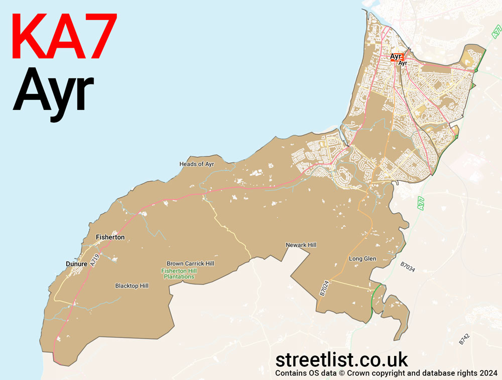 Map of the KA7 postcode