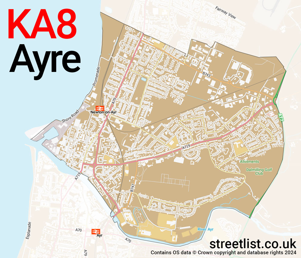 Map of the KA8 postcode