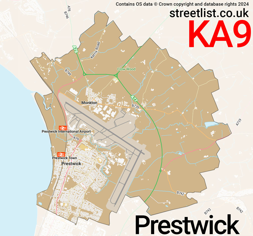 Map of the KA9 postcode