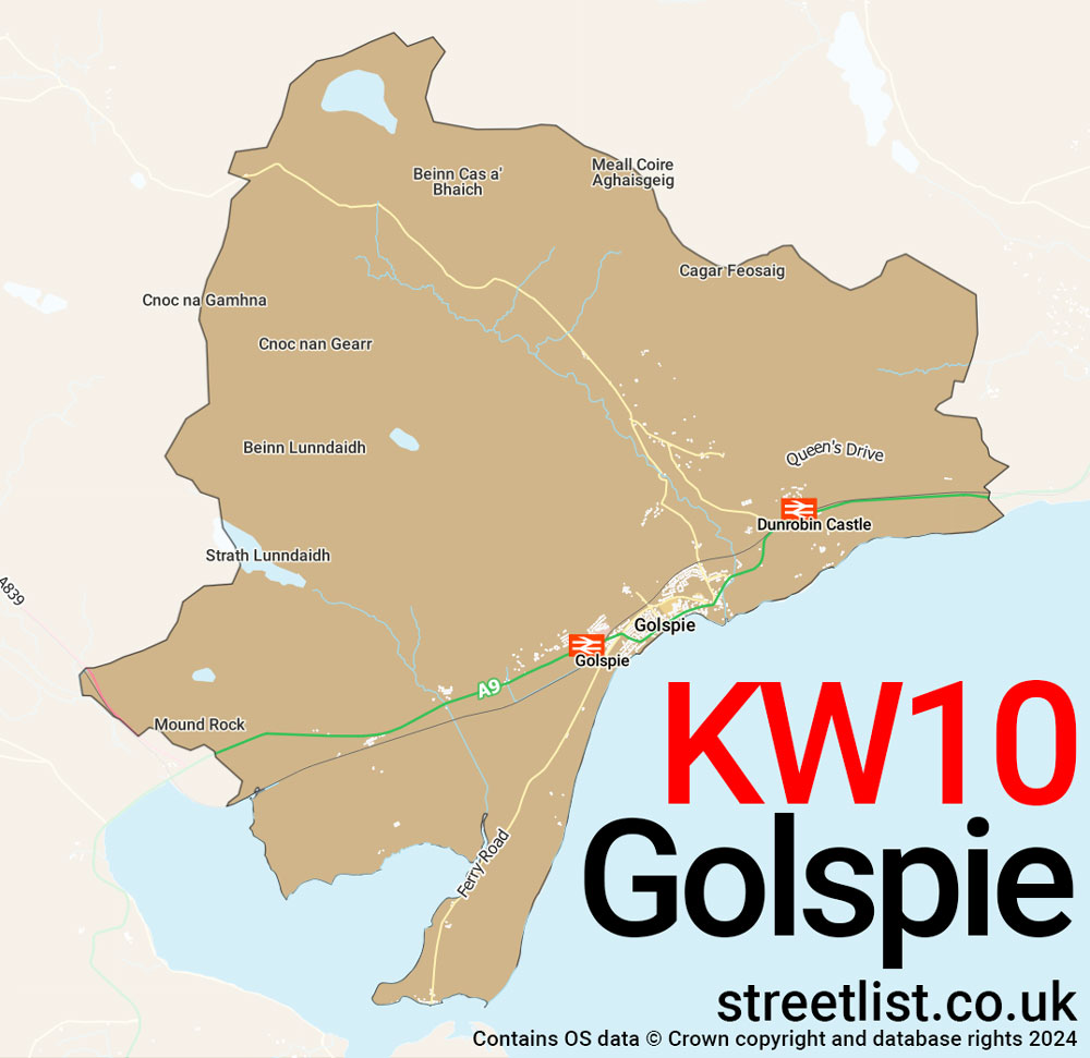 Map of the KW10 postcode