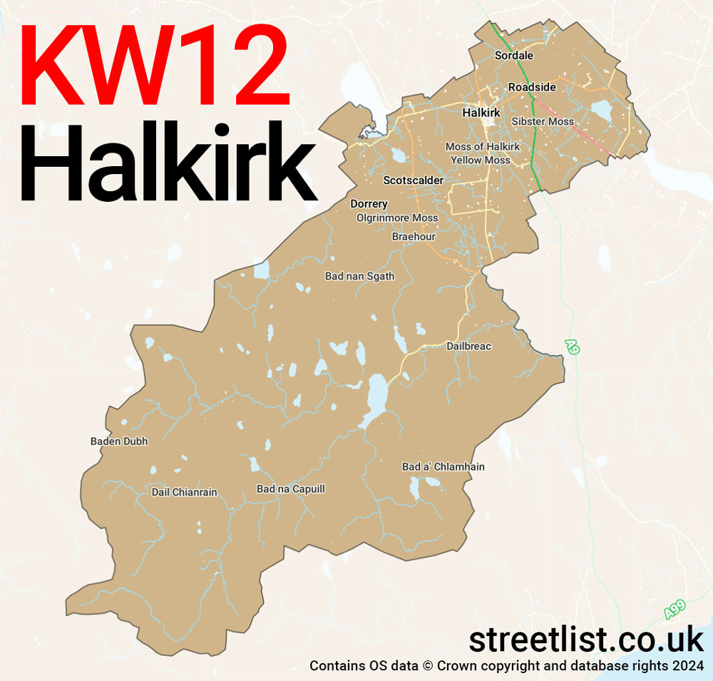 Map of the KW12 postcode