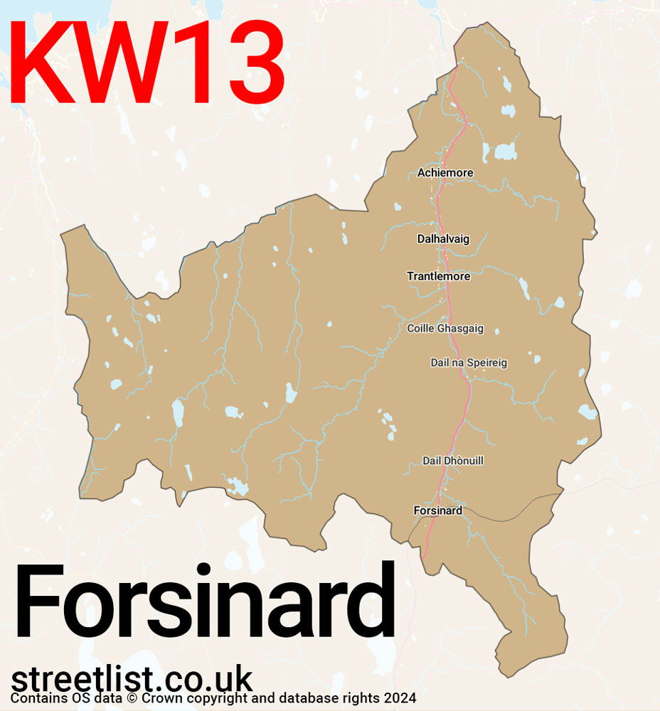 Map of the KW13 postcode