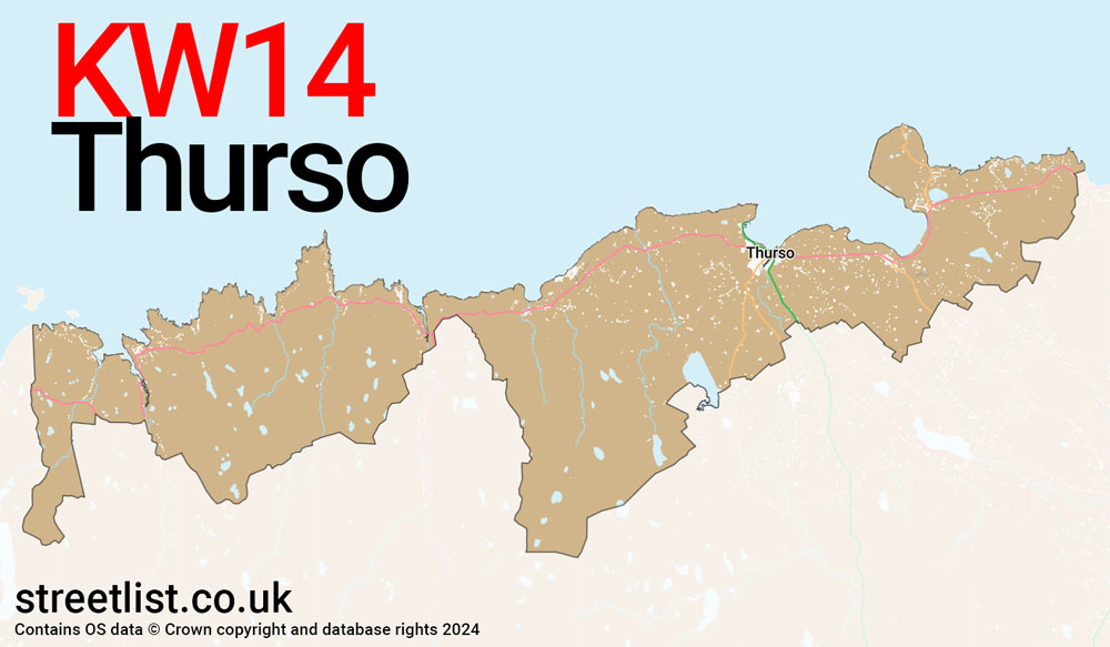 Map of the KW14 postcode