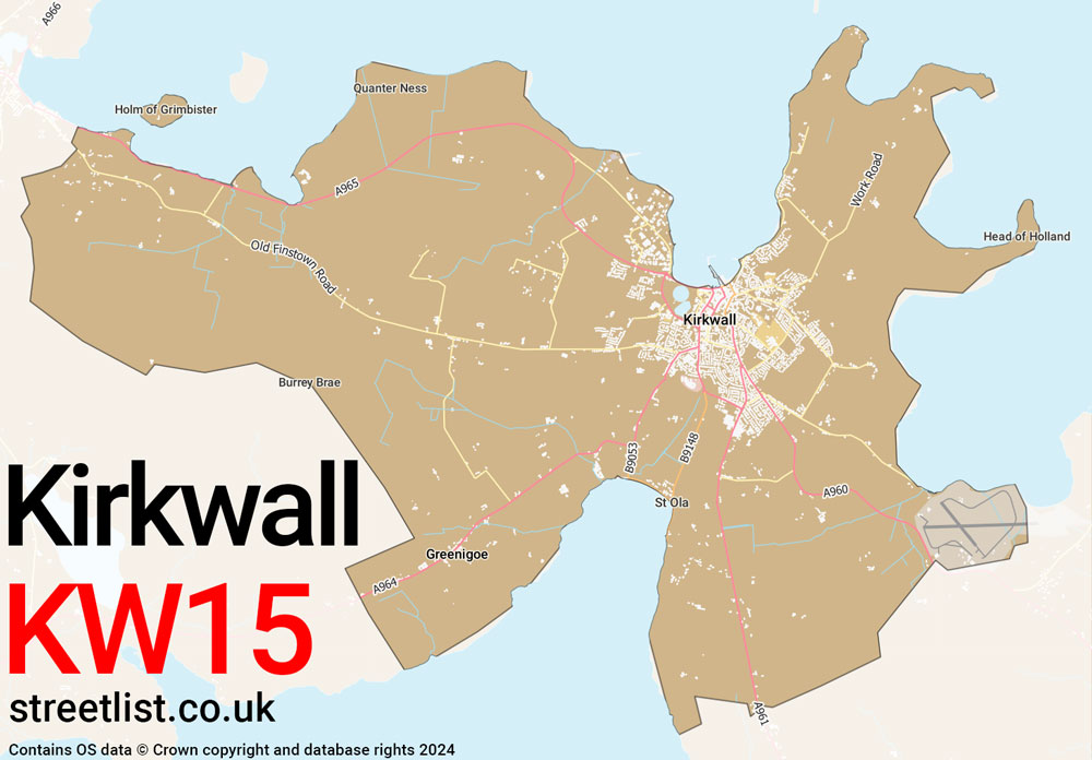 Map of the KW15 postcode