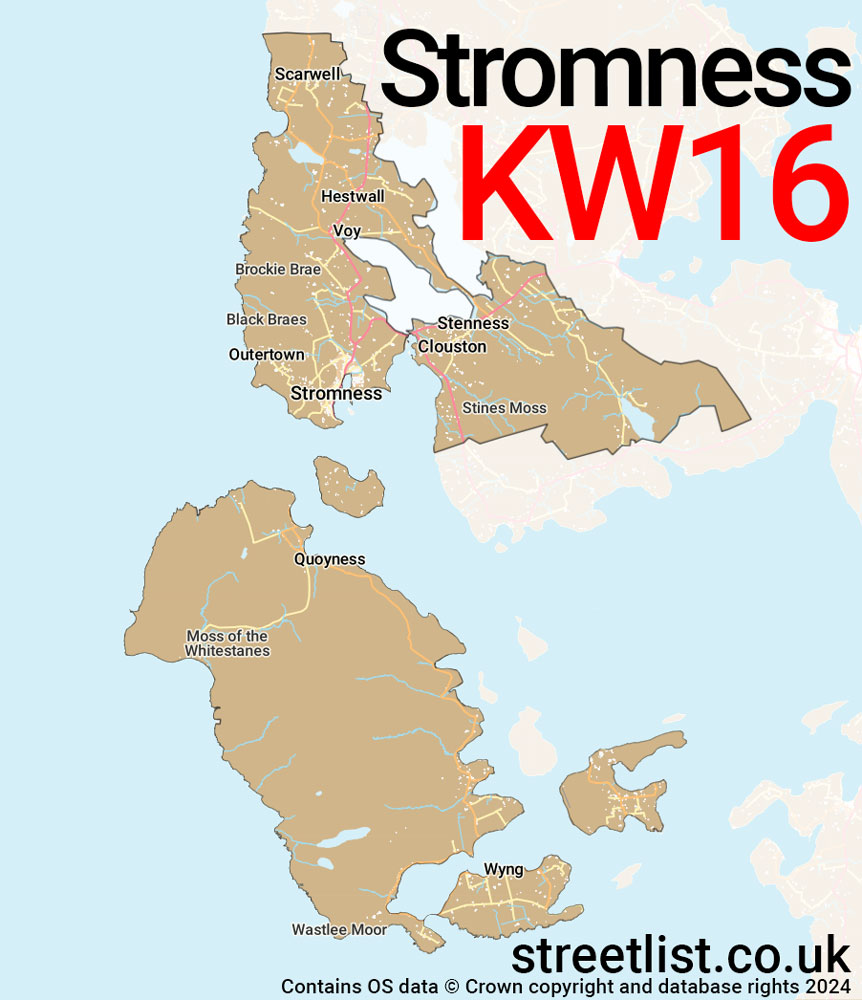 Map of the KW16 postcode