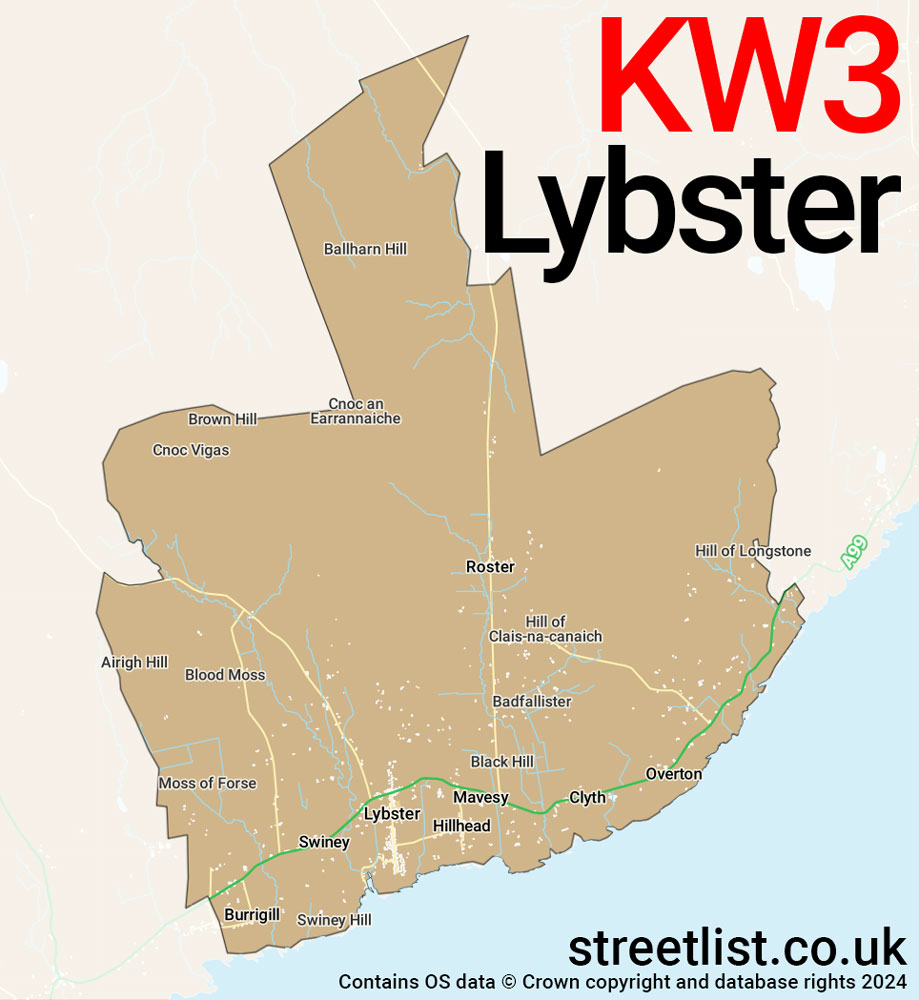 Map of the KW3 postcode