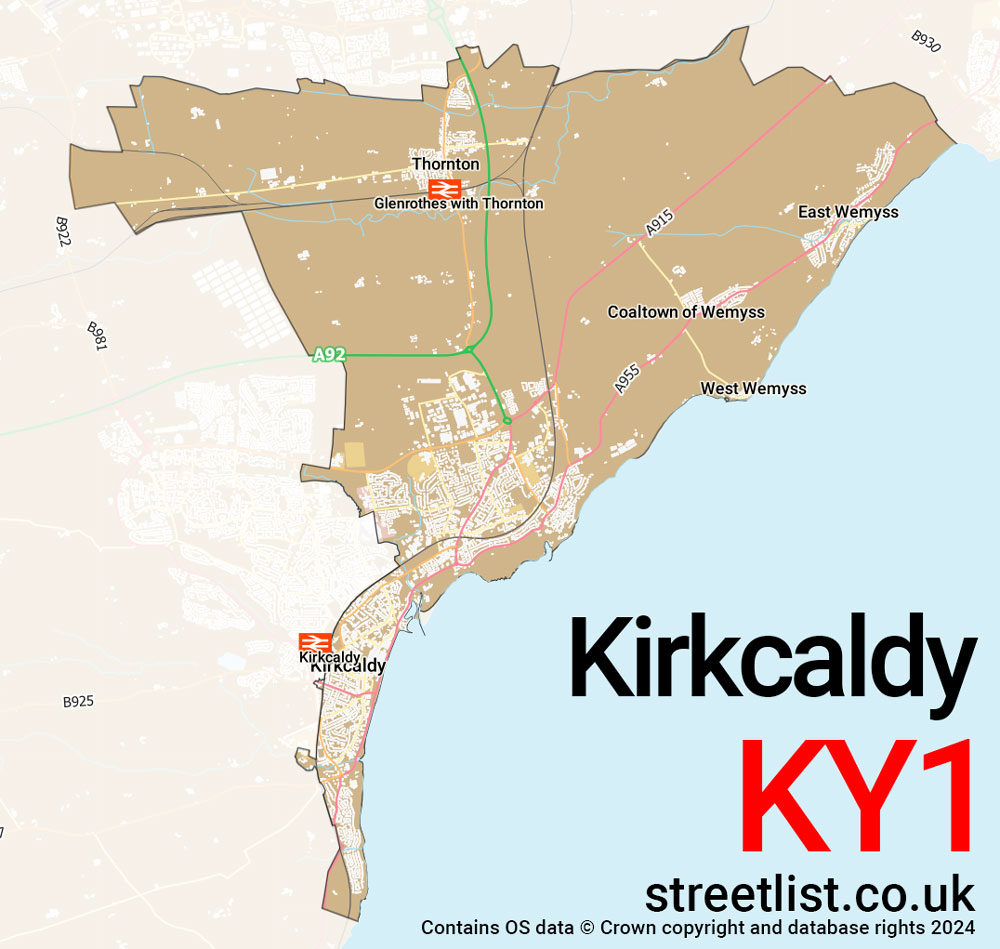 Map of the KY1 postcode